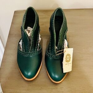 Bali Elf Spirit Walker Fairy Boho Stacked Heel Leather Booties Size 7